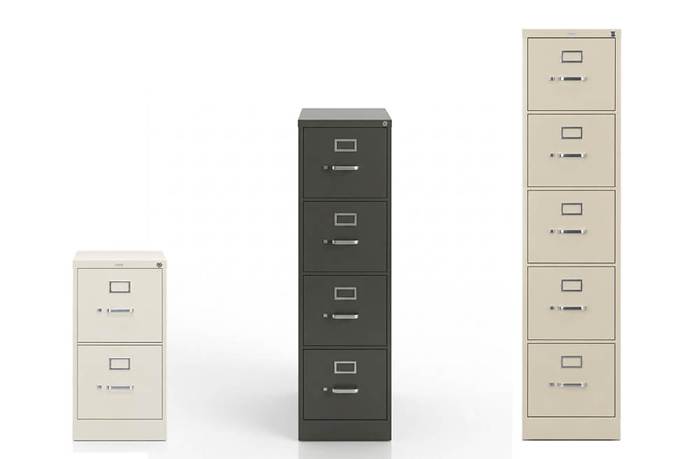 HON 310 Series 4-drawer vertical file cabinet, front view