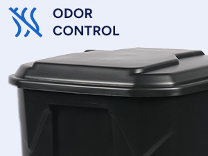 Trash can lid helps control odors
