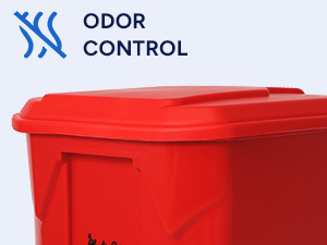22 Gallon Red Trash Can Odor Control