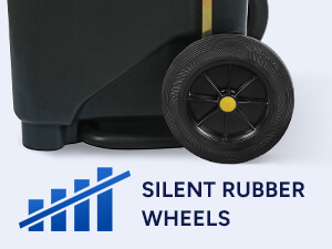 32 gallon trash can with silent rolling wheels