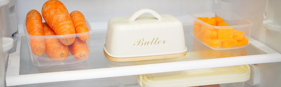Plexon butter dish stored in refrigerator