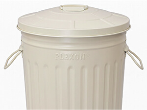 Durable Off-White Powder-Coated Steel Trash Can - Corrosion-Resistant Construction