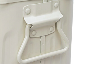 Heavy-Duty Side Handles on Off-White Powder-Coated Steel Trash Can