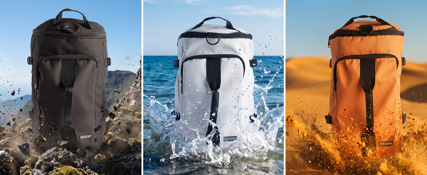 Plexon three color duffle backpack collection