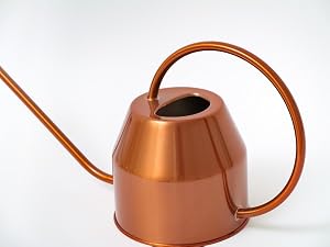 Rose gold watering can with ergonomic handle
