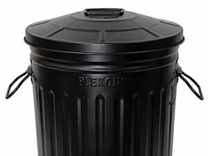 Durable Black Powder-Coated Steel Trash Can - Corrosion-Resistant Construction