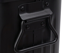 Heavy-Duty Side Handles on Black Powder-Coated Steel Trash Can