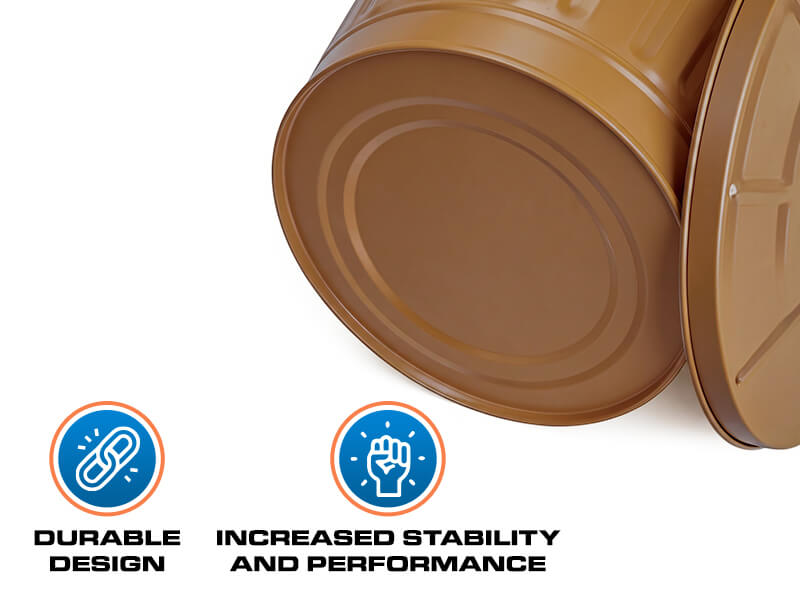 Copper Powder-Coated Steel Trash Can with Manual-Lift Lid
