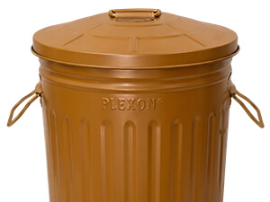 Durable Copper Powder-Coated Steel Trash Can - Corrosion-Resistant Construction