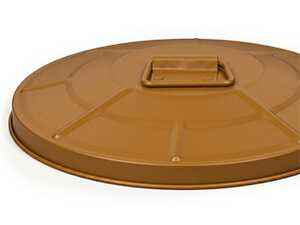 Reinforced Metal Lid on Copper Powder-Coated Steel Trash Can