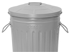 Durable Gray Powder-Coated Steel Trash Can - Corrosion-Resistant Construction