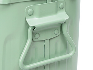 Heavy-Duty Side Handles on Green Powder-Coated Steel Trash Can
