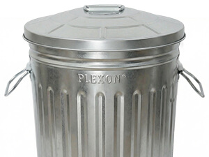 Durable Silver Powder-Coated Steel Trash Can - Corrosion-Resistant Construction