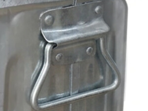 Heavy-Duty Side Handles on Silver Powder-Coated Steel Trash Can