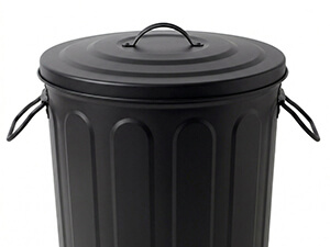 Durable Black Galvanized Steel Trash Can