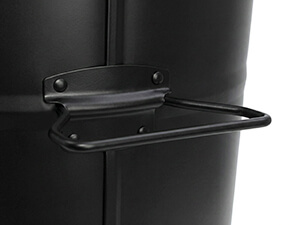 Heavy-Duty Side Handles on Black Galvanized Steel Trash Can