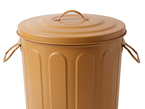 Durable Copper Galvanized Steel Trash Can