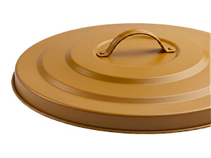 Reinforced Metal Lid on Copper Galvanized Steel Trash Can