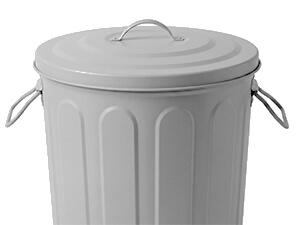 Durable Gray Galvanized Steel Trash Can