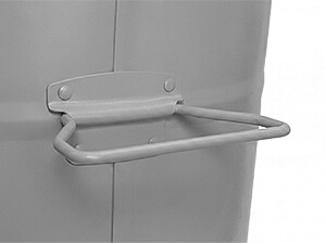 Heavy-Duty Side Handles on Gray Galvanized Steel Trash Can