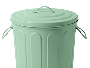 Durable Green Galvanized Steel Trash Can