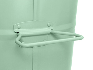 Heavy-Duty Side Handles on Green Galvanized Steel Trash Can