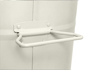 Heavy-Duty Side Handles on Off-White Galvanized Steel Trash Can