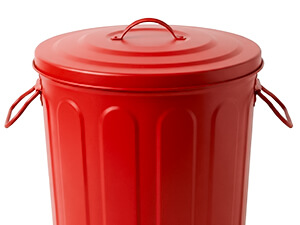 Durable Red Galvanized Steel Trash Can