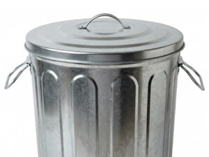 Durable Silver Galvanized Steel Trash Can