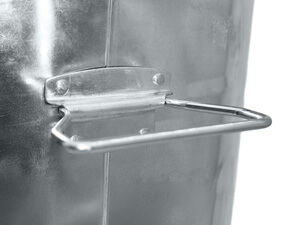 Heavy-Duty Side Handles on Silver Galvanized Steel Trash Can