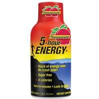 5-hour ENERGY 818125 Sugar-Free Energy Drink, Liquid, Pomegranate Flavor, 1.93 oz Bottle