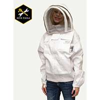 HARVEST LANE HONEY CLOTHSJM-102 Beekeeper Jacket with Hood, M, Zipper Closure, Polycotton, White