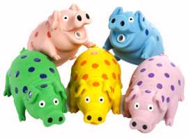 Polka Dot Pig Dog Toy