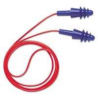 AirSoft Reusable Earplugs, TPE, Red Poly Cord
