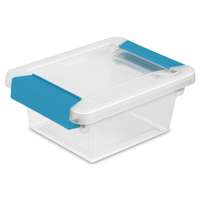 Sterilite 19698606 Clip Box, Plastic, Blue Aquarium/Clear, 6-5/8 in L, 5 in W, 2-3/4 in H