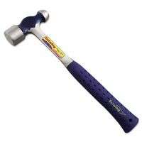Ball Pein Hammer, Cushion Grip Steel Handle, 13 1/2 in, Steel 24 oz Head