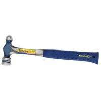 Ball Pein Hammer, Straight Blue Shock Reduction Grip® Handle, 11 in Overall L, 8 oz Steel Head