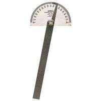 Stainless Steel Protractors, 6 in, Round Head