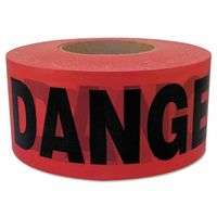 Barricade Tape, 3 in x 1,000 ft, Red, Danger