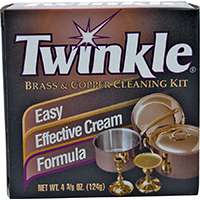 Twinkle 525105 Brass and Copper Cleaning Kit, 4.4 oz, Paste, Lemon, Greenish Yellow