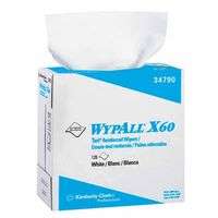 WypAll X60 Wipers, Pop-Up Box, White, 126 per box
