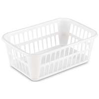 Sterilite 16088048 Storage Basket, 1.3 cu-ft Capacity, Plastic, White
