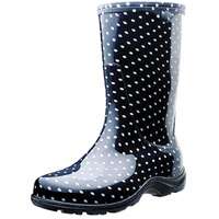 Sloggers 5013BP-06 Rain and Garden Boots, 6 in, Polka Dot, Black/White