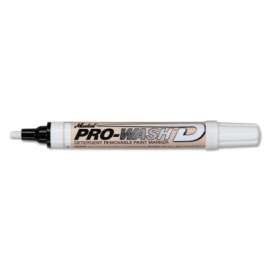 PRO-WASH D Detergent Removable Markers, 1/8 in Tip, Medium, White