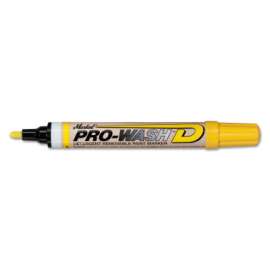PRO-WASH D Detergent Removable Markers, 1/8 in Tip, Medium, Yellow