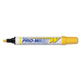 PRO-WASH W Water Removable Paint Markers, 1/8 in Tip, Medium, Yellow