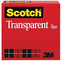 Scotch 600 Packaging Tape, 2592 in L, 1/2 in W, UPVC Backing, Clear