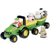 John Deere Toys 34908 Animal Sounds Hay Ride, 18 months and Up, Plastic, Internal Light/Music: Yes