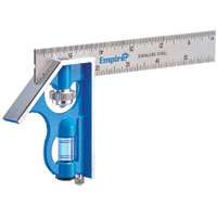Empire True Blue Series E255 Combination Square, 6 in L Blade, SAE Graduation, Stainless Steel Blade