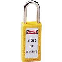 No. 410 & 411 Lightweight Xenoy Safety Lockout Padlocks, Yellow, Keyed Diff.